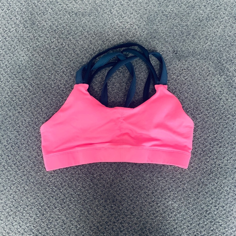 Pink sports bra